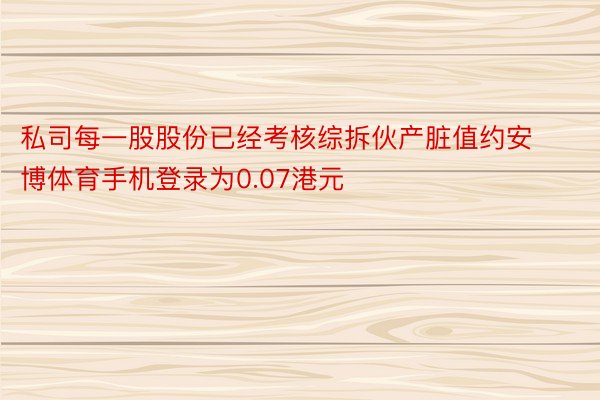 私司每一股股份已经考核综拆伙产脏值约安博体育手机登录为0.07港元