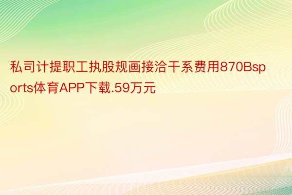 私司计提职工执股规画接洽干系费用870Bsports体育APP下载.59万元