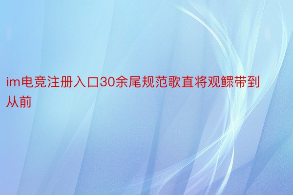 im电竞注册入口30余尾规范歌直将观鳏带到从前