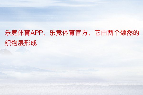 乐竞体育APP，乐竞体育官方，它由两个颓然的织物层形成