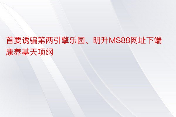 首要诱骗第两引擎乐园、明升MS88网址下端康养基天项纲